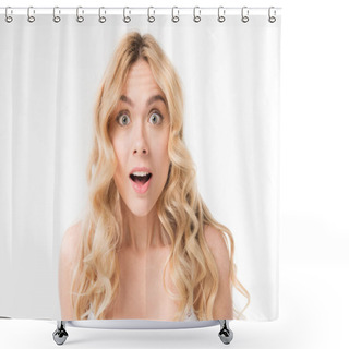 Personality  Attractive Blonde Woman Shower Curtains