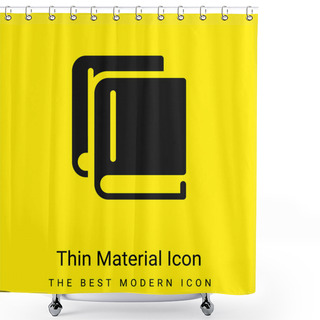 Personality  Books Overlapping Arrangement Minimal Bright Yellow Material Icon Shower Curtains
