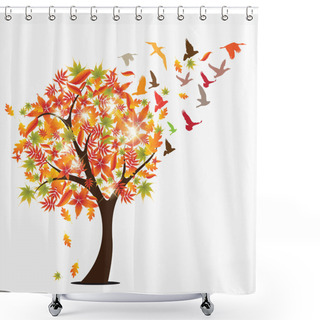 Personality  Autumn Tree Shower Curtains