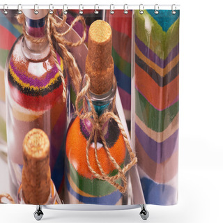 Personality  Bottles With Colorful Sand Shower Curtains