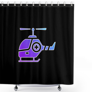 Personality  Air Ambulance Blue Gradient Vector Icon Shower Curtains