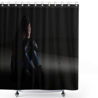 Personality  Depressed Teenage Girl Shower Curtains