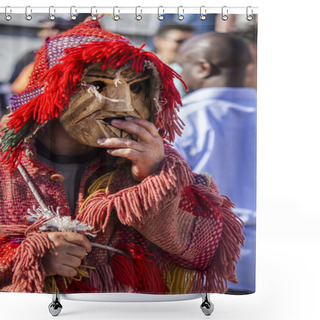 Personality  Parade Of Costumes And Traditional Masks Shower Curtains