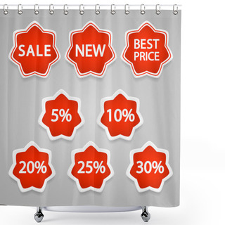 Personality  Set Of Vector Sale Stickers And Labels. Shower Curtains