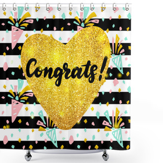 Personality  Congrats Postcard Design Shower Curtains