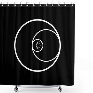 Personality  Minimalistic Style Design. Golden Ratio. Geometric Shapes. Circles In Golden Proportion. Futuristic Design. Logo. Vector Icon. Abstract Vector Background Shower Curtains