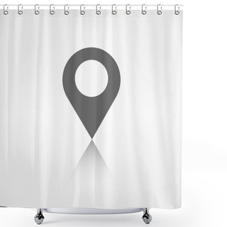 Personality  Map Pointer Icon. Location Symbol. Shower Curtains