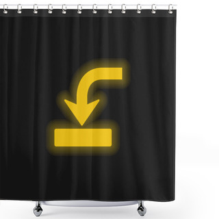 Personality  Arrow Into Drive Symbol Yellow Glowing Neon Icon Shower Curtains