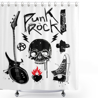 Personality  Punk Rock Elements Shower Curtains