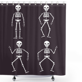 Personality  Skeletons Dancing Banner Shower Curtains