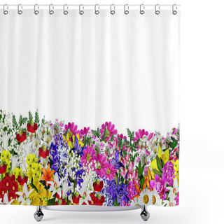 Personality  Flowers Isolated On White Background Shower Curtains