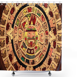 Personality  Aztec Calendar Shower Curtains