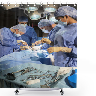Personality  Medical Team Doctors Hospital Surgery Operation Shower Curtains