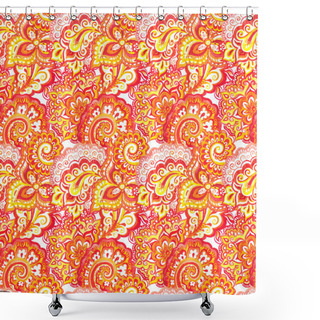 Personality  Seamless Floral Fashion Ethnic Design With Indian Ornament Shower Curtains