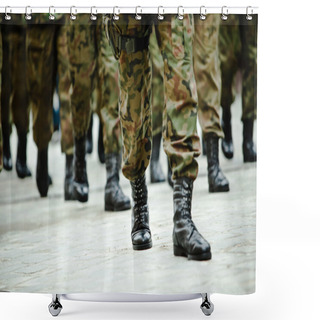 Personality  Soldiers Of The Armed Forces Marching Shower Curtains