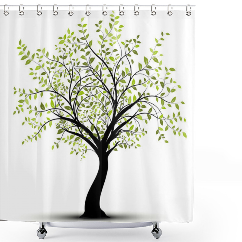 Personality  Green Vector Tree Shower Curtains