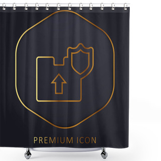 Personality  Box Golden Line Premium Logo Or Icon Shower Curtains