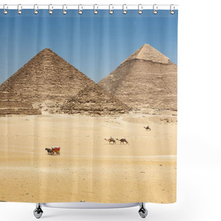 Personality  The Pyramid Of Menkaure, Pyramid Of Khafre And One Of Queen���s  Shower Curtains