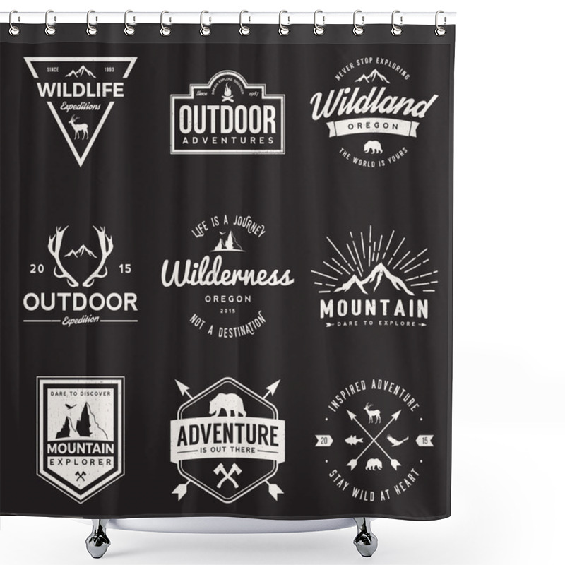 Personality  Set Of Wilderness And Nature Exploration Shower Curtains