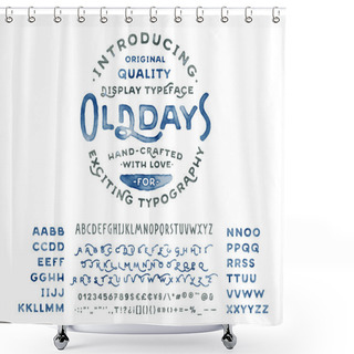 Personality  Vintage Watercolor Typeface 'Old Days' Shower Curtains