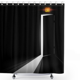 Personality  Open Exit Door Shower Curtains