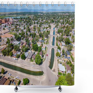 Personality  Aerial Photo Irrigation Canal Channel Pueblo Colorado USA Shower Curtains