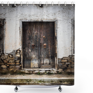 Personality  View Of Weather Door And Wall Shower Curtains