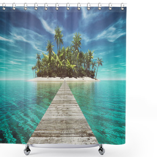 Personality  Deserted Tropical Paradise Shower Curtains