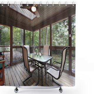 Personality  Wooden Porch With Skylights Shower Curtains