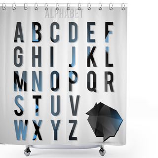 Personality   Alphabet Set Vector Illustration Shower Curtains