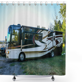 Personality  A Large Outdoor Rev Mountain Car And Bike Show In Lincoln, Montana Shower Curtains