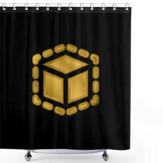 Personality  3d Modeling Gold Plated Metalic Icon Or Logo Vector Shower Curtains