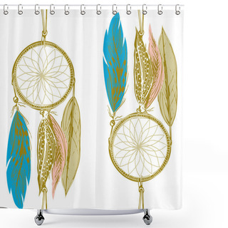 Personality  Seamless Dream Catchers Pattern Shower Curtains