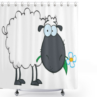 Personality  Black Sheep Cartoon Character Shower Curtains