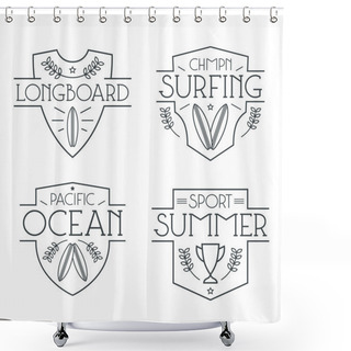 Personality  Surfing Badges And Icons Shower Curtains