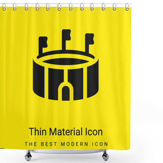 Personality  Arena Minimal Bright Yellow Material Icon Shower Curtains