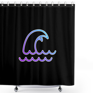 Personality  Big Wave Blue Gradient Vector Icon Shower Curtains