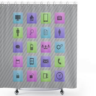 Personality  Vector Communication Icons Vector Illustration  Shower Curtains