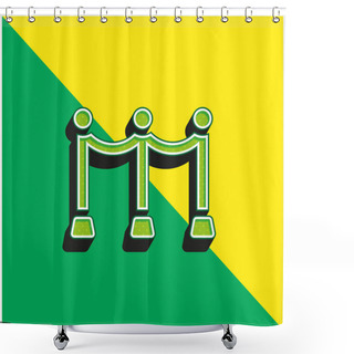 Personality  Barrier Green And Yellow Modern 3d Vector Icon Logo Shower Curtains