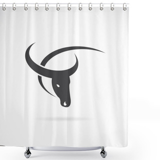 Personality  Vector Image Of An Buffalo Design On White Background. Shower Curtains