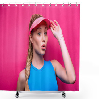 Personality  Woman In Fitness Clothing Shower Curtains