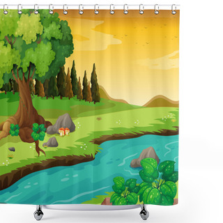 Personality  The Flowing River At The Forest Shower Curtains