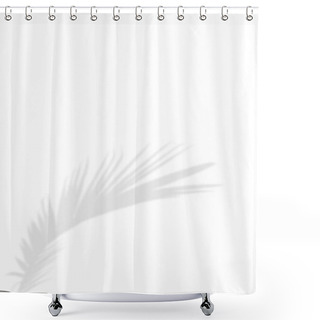 Personality  Blurry Gray Palm Leaf Silhouette On Pure White Background, A Delicate Gray Silhouette Of A Coconut Leave, Creating A Tranquil And Minimalist Aesthetic. Shower Curtains