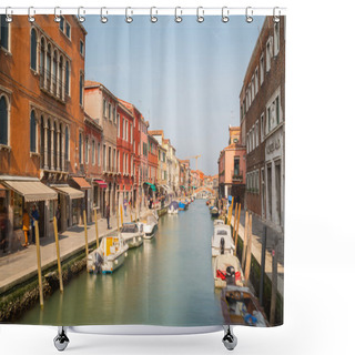 Personality  Buildings And Boats In Murano Shower Curtains