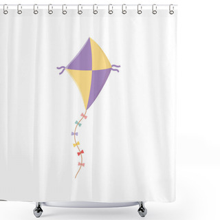 Personality  Isolated Kite Toy Vector Design Shower Curtains