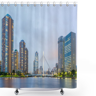 Personality  Panorama View Of Waterfront Shower Curtains
