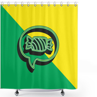 Personality  Asking For A Candy In Halloween Green And Yellow Modern 3d Vector Icon Logo Shower Curtains
