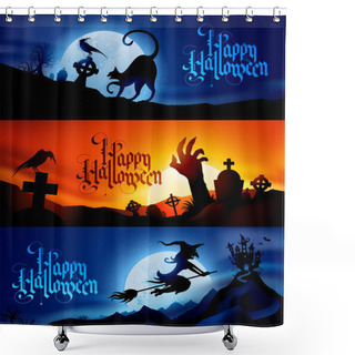 Personality  Halloween Banners Shower Curtains