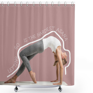 Personality  Woman Standing In Yoga Position Shower Curtains