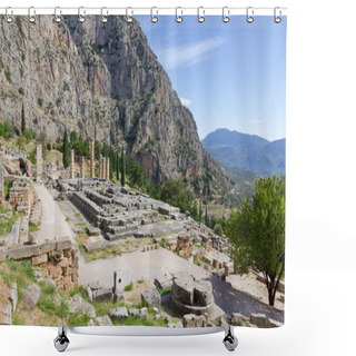 Personality  Ruins Of Apollo Temple, Delphi, Greece Shower Curtains